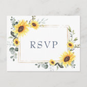 Elegant Sunflower Eucalyptus Floral Wedding RSVP Briefkaart (Voorkant)