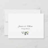 Elegant Sunflower Eucalyptus Floral Wedding RSVP Kaartje (Achterkant)