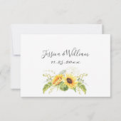Elegant Sunflower Eucalyptus Floral Wedding RSVP Kaartje (Achterkant)