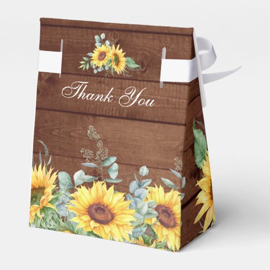 Elegant Sunflower Eucalyptus Florenz. Vrijgezellen Bedankdoosjes (Achterkant)
