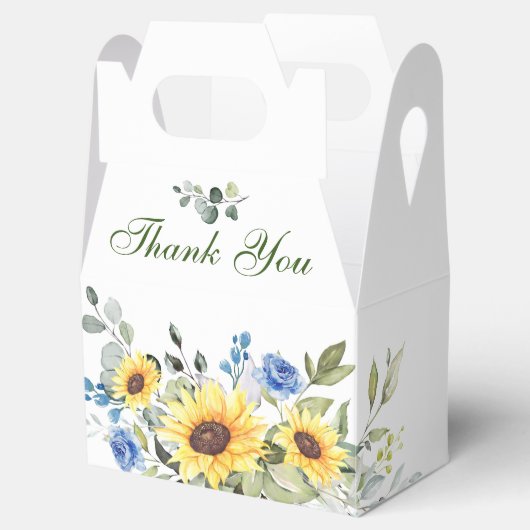 Elegant Sunflower Eucalyptus Florenz. Vrijgezellen Bedankdoosjes (Geopend)