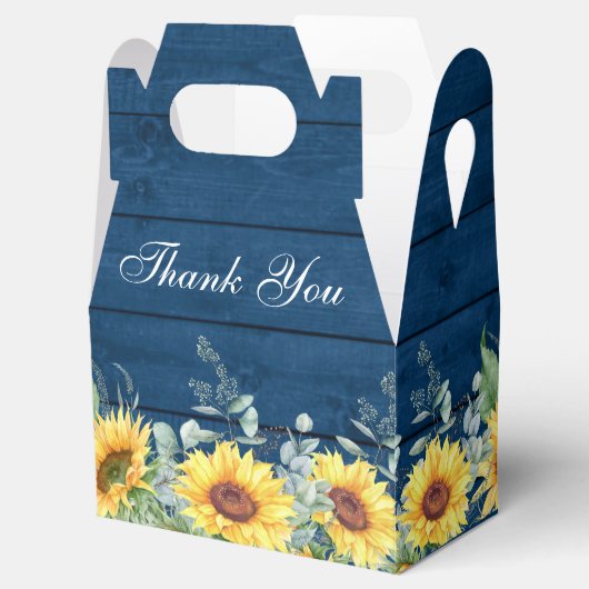 Elegant Sunflower Eucalyptus Florenz. Vrijgezellen Bedankdoosjes (Geopend)