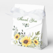 Elegant Sunflower Eucalyptus Florenz. Vrijgezellen Bedankdoosjes (Voorkant Zijde)