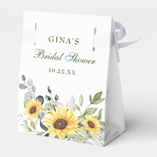Elegant Sunflower Eucalyptus Florenz. Vrijgezellen Bedankdoosjes (Achterkant)