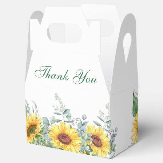 Elegant Sunflower Eucalyptus Florenz. Vrijgezellen Bedankdoosjes (Geopend)