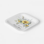 Elegant Sunflower Eucalyptus Florenz. Vrijgezellen Papieren Bordje (Gebogen)