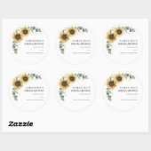 Elegant Sunflower Eucalyptus Florenz. Vrijgezellen Ronde Sticker (Vel)