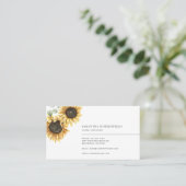 Elegant Sunflower Eucalyptus Florist Modern Visitekaartje (Staand voorkant)