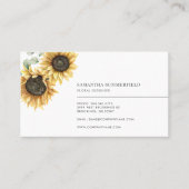 Elegant Sunflower Eucalyptus Florist Modern Visitekaartje (Voorkant)