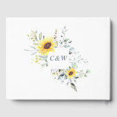 Elegant Sunflower Eucalyptus Foliage Weddenschap Gastenboek (Achterkant)