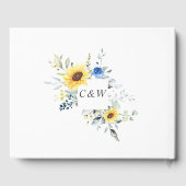 Elegant Sunflower Eucalyptus Foliage Weddenschap Gastenboek (Achterkant)