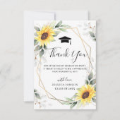 Elegant Sunflower Eucalyptus Foto Afstuderen Bedankkaart (Voorkant)