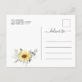 Elegant Sunflower Eucalyptus Graduation Party Aankondigingskaart (Achterkant)