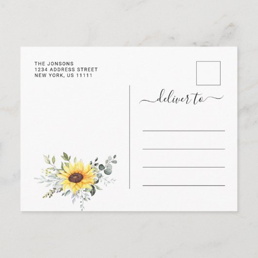 Elegant Sunflower Eucalyptus Graduation Party Aankondigingskaart (Achterkant)