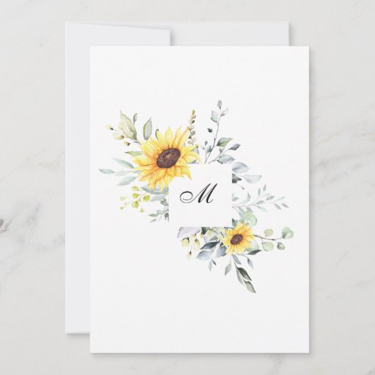 Elegant Sunflower Eucalyptus Graduation Party Kaart (Achterkant)