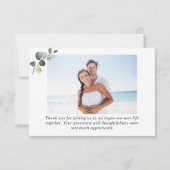 Elegant Sunflower Eucalyptus Greenery 2 FOTO Bedankkaart (Achterkant)