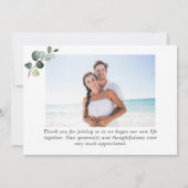 Elegant Sunflower Eucalyptus Greenery 2 FOTO Bedankkaart (Achterkant)