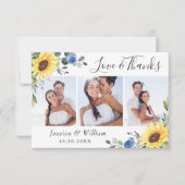 Elegant Sunflower Eucalyptus Greenery 3 FOTO Bedankkaart (Voorkant)