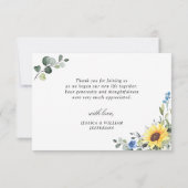 Elegant Sunflower Eucalyptus Greenery 3 FOTO Bedankkaart (Achterkant)