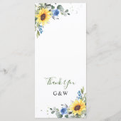 Elegant Sunflower Eucalyptus Greenery Wedding Menu (Achterkant)