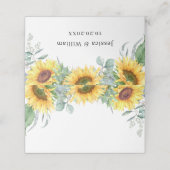 Elegant Sunflower Eucalyptus Greenery Wedding Plaatskaartje (Buitenkant ongevouwen)