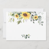 Elegant Sunflower Eucalyptus Greenery Wedding Sav Save The Date (Achterkant)