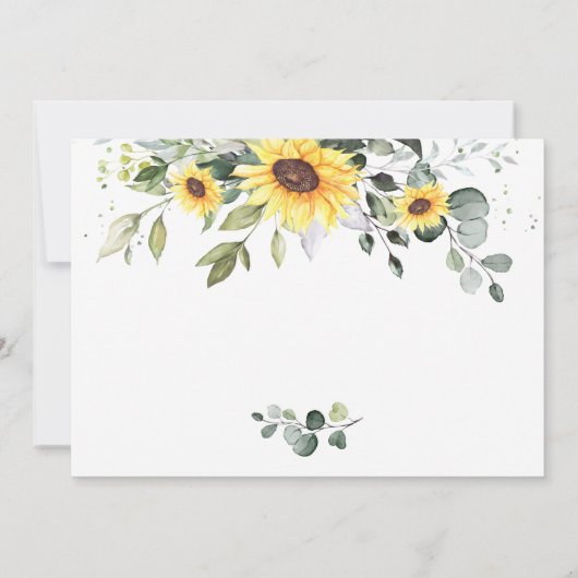 Elegant Sunflower Eucalyptus Greenery Wedding Sav Save The Date (Achterkant)