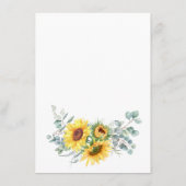 Elegant Sunflower Eucalyptus Greenery Wedding Save The Date (Achterkant)