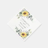 Elegant Sunflower Eucalyptus Greenery Wedding Servet (Hoek)