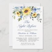 Elegant Sunflower Eucalyptus REHEARSAL DINNER Kaart (Voorkant)