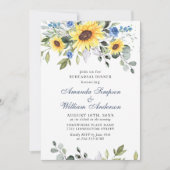 Elegant Sunflower Eucalyptus REHEARSAL DINNER Kaart (Voorkant)