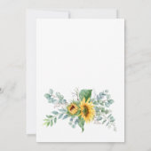 Elegant Sunflower Eucalyptus Rehearsal Dinner Kaart (Achterkant)