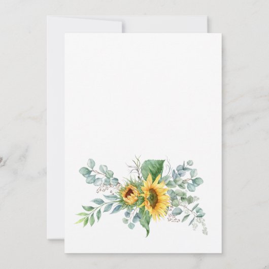 Elegant Sunflower Eucalyptus Rehearsal Dinner Kaart (Achterkant)