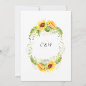 Elegant Sunflower Eucalyptus REHEARSAL DINNER Kaart (Achterkant)