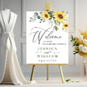 Elegant Sunflower Eucalyptus Rehearsal Dinner Poster