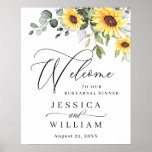 Elegant Sunflower Eucalyptus Rehearsal Dinner Poster<br><div class="desc">Elegant zonnebloemen Eucalyptus Rehearsal Dinner Poster. De standaardgrootte is 8 x 10 duim, kunt u het in een grotere grootte veranderen. Voor verdere aanpassing, te klikken gelieve de "pas verder"verbinding aan en ons ontwerphulpmiddel te gebruiken om deze sjabloon te wijzigen. Als je hulp nodig hebt, neem dan contact met me...</div>