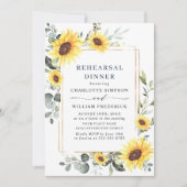 Elegant Sunflower Eucalyptus REHEARSAL DINNER QR Kaart (Voorkant)