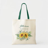 Elegant Sunflower Eucalyptus Rustic Bridesmaid Tote Bag (Voorkant)