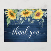 Elegant Sunflower Eucalyptus Rustic Hartelijk dank Briefkaart (Voorkant)