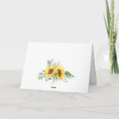 Elegant Sunflower Eucalyptus Rustic Wedding Bedankkaart (Achterkant)