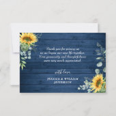 Elegant Sunflower Eucalyptus Rustisch Hood FOTO Bedankkaart (Achterkant)