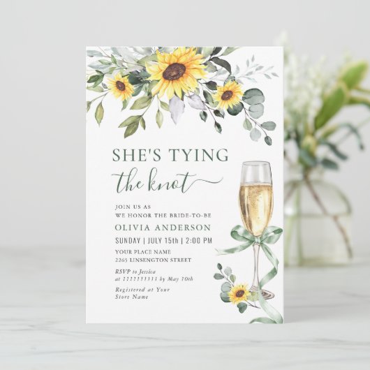 Elegant Sunflower Eucalyptus VRIJGEZELLENFEEST Kaart (Staand voorkant)