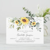 Elegant Sunflower Eucalyptus Vrijgezellenfeest Kaart (Staand voorkant)