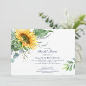 Elegant Sunflower Eucalyptus Vrijgezellenfeest Kaart (Staand voorkant)