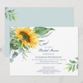 Elegant Sunflower Eucalyptus Vrijgezellenfeest Kaart (Voorkant / Achterkant)