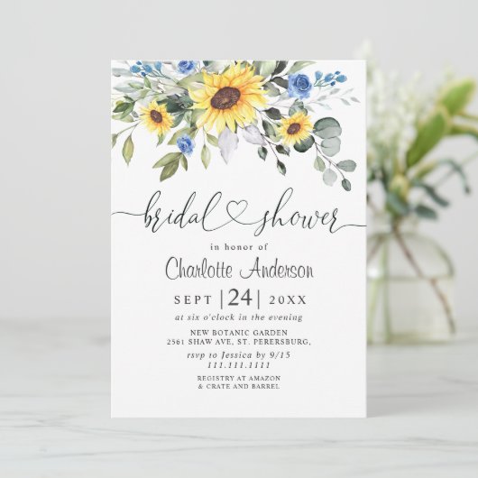 Elegant Sunflower Eucalyptus VRIJGEZELLENFEEST Kaart (Staand voorkant)