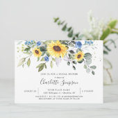 Elegant Sunflower Eucalyptus Vrijgezellenfeest Kaart (Staand voorkant)