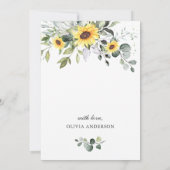 Elegant Sunflower Eucalyptus Vrijgezellenfeest Kaart (Achterkant)