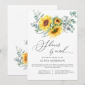 Elegant Sunflower Eucalyptus Vrijgezellenfeest per Kaart (Voorkant / Achterkant)