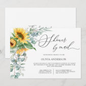 Elegant Sunflower Eucalyptus Vrijgezellenfeest per Kaart (Voorkant / Achterkant)